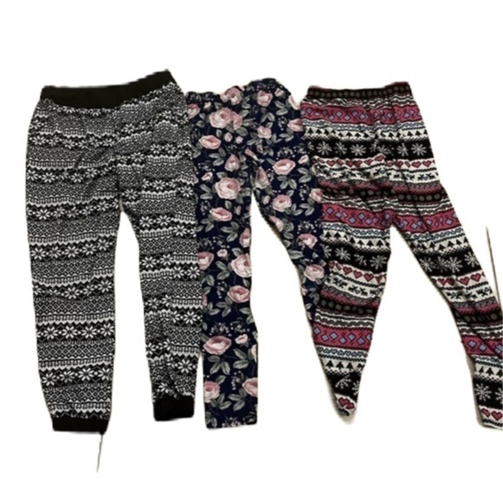 Floral and Patterned Women's Leggings Set